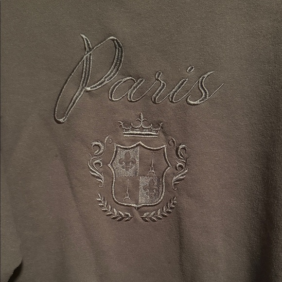 State of Mind Charcoal Paris Embroidered Crewneck Sweater - Picture 2 of 4